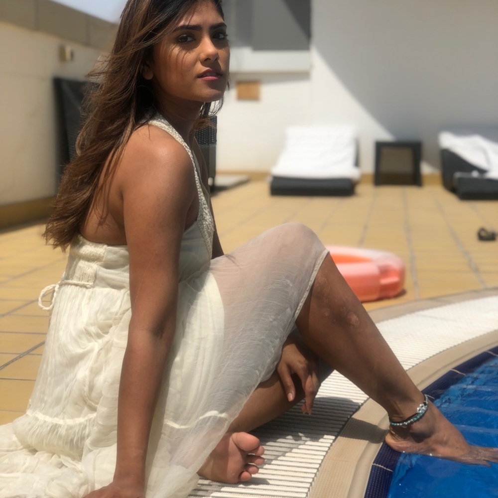 Mango silk chiffon dress in Ivory